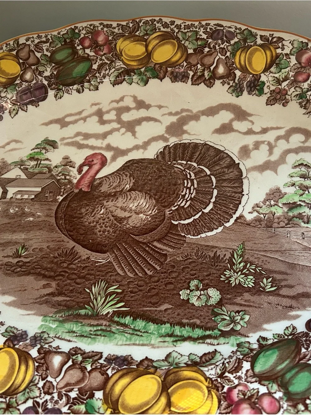 Barker bros ltd Vintage Turkey Serving Platter in Brown and Green